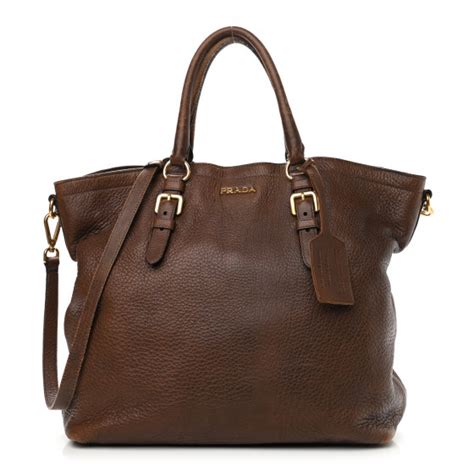 PRADA Deerskin Tote Bruciato 937641 